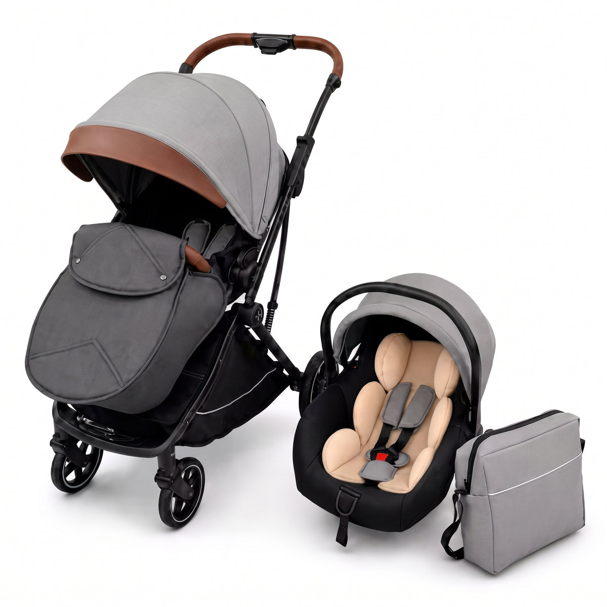 Poussette 2 en 1 Aube – Siège réversible et coque, pliage d'une main