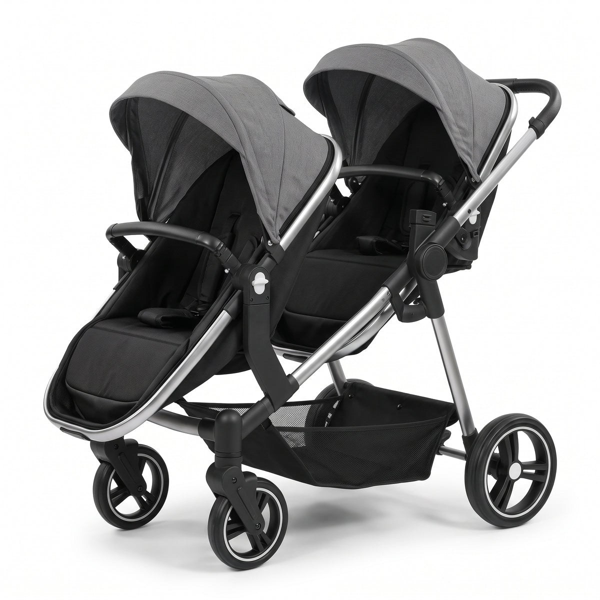Poussette double Colombe Duo – Deux couffins, deux sièges, 60 cm de large
