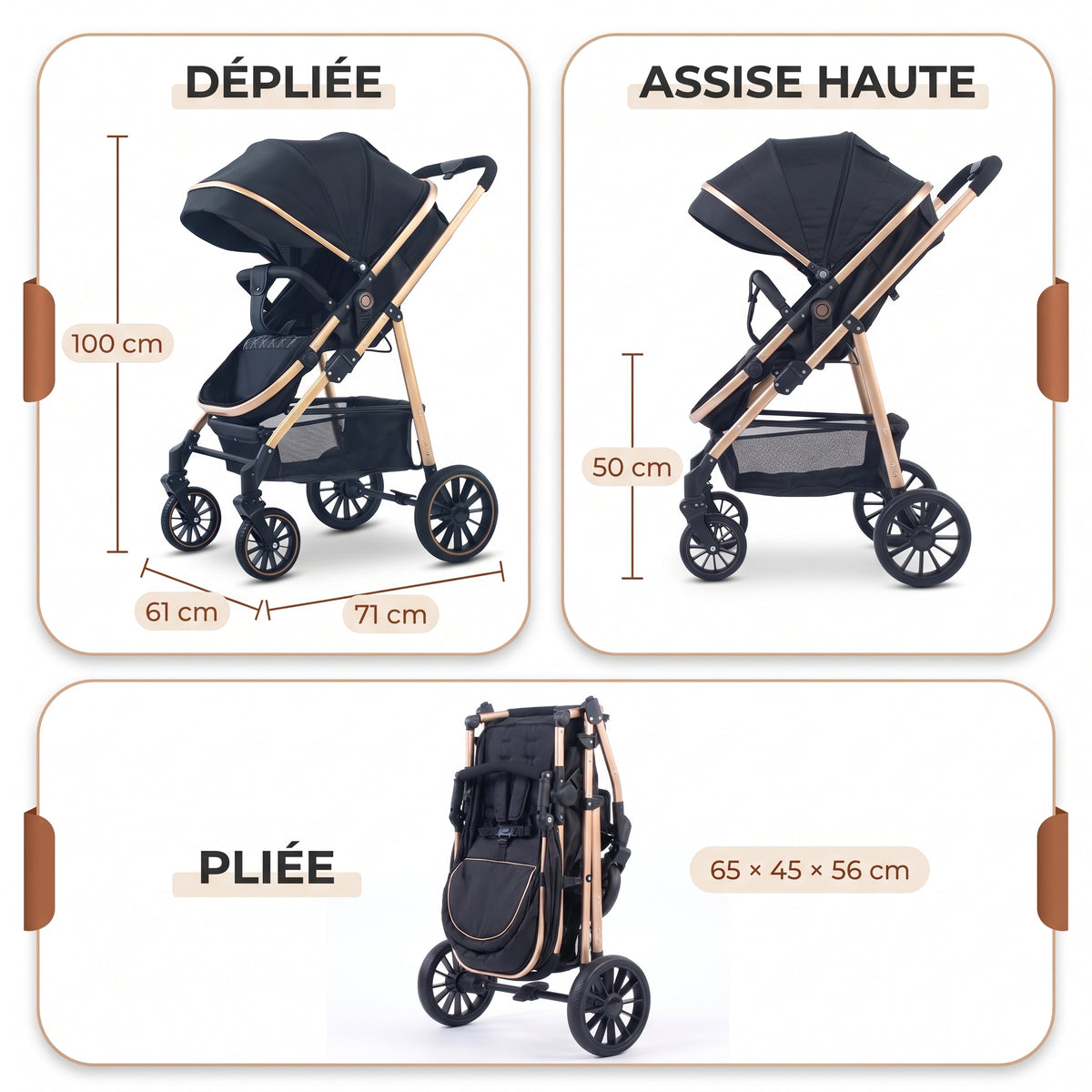 Dimensions de la poussette