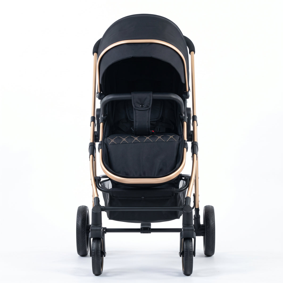 Poussette Céleste – Poussette haute pliable, noir et doré