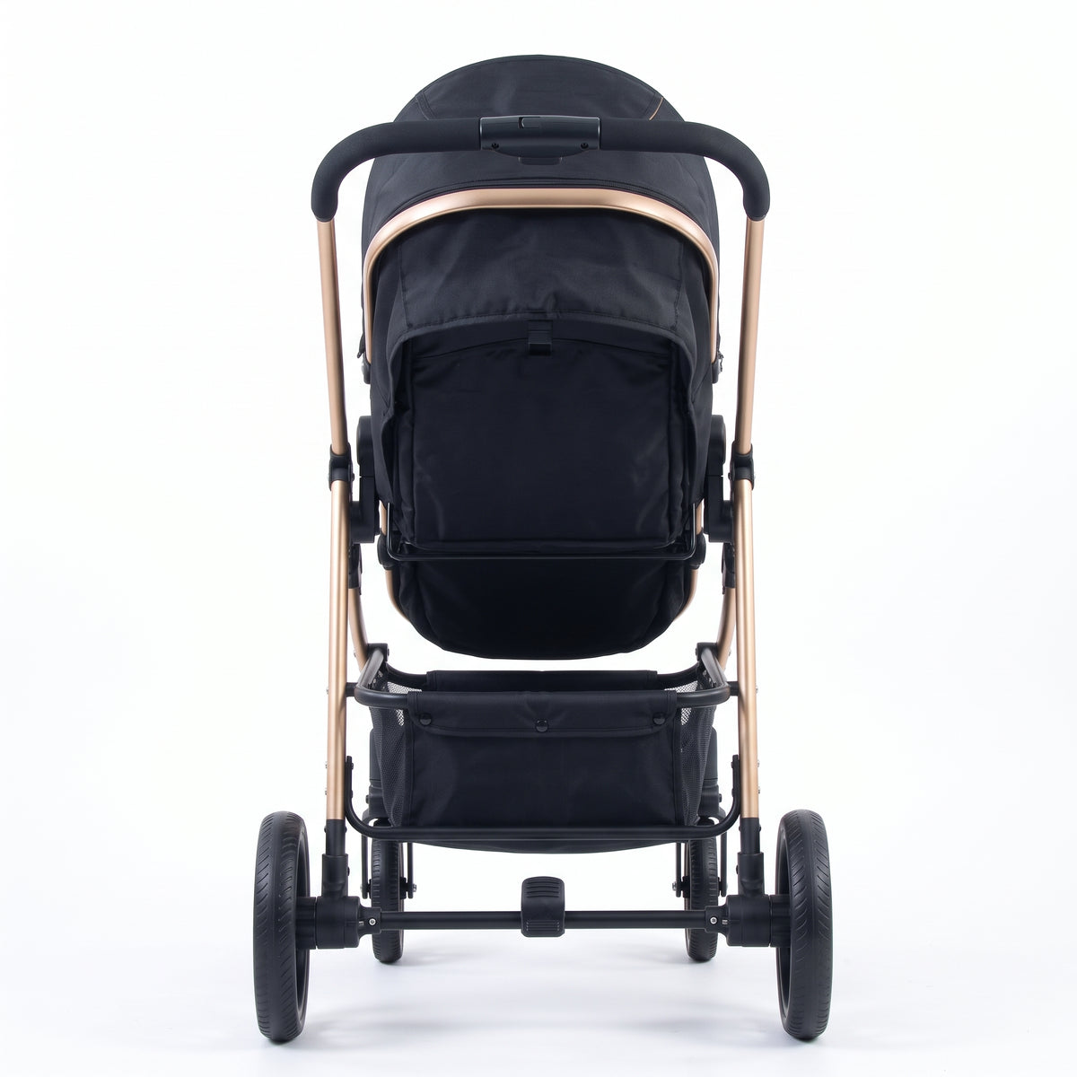 Poussette Céleste – Poussette haute pliable, noir et doré