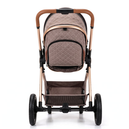 Poussette 3 en 1 Solène – Nacelle matelassée, siège réversible et coque