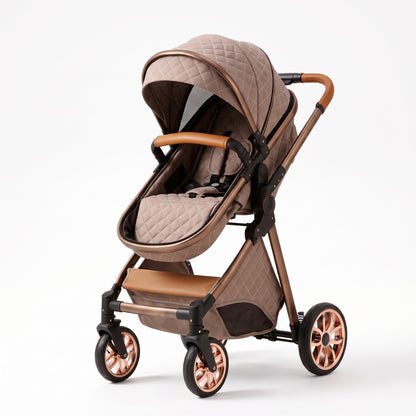 Poussette 3 en 1 Solène – Nacelle matelassée, siège réversible et coque