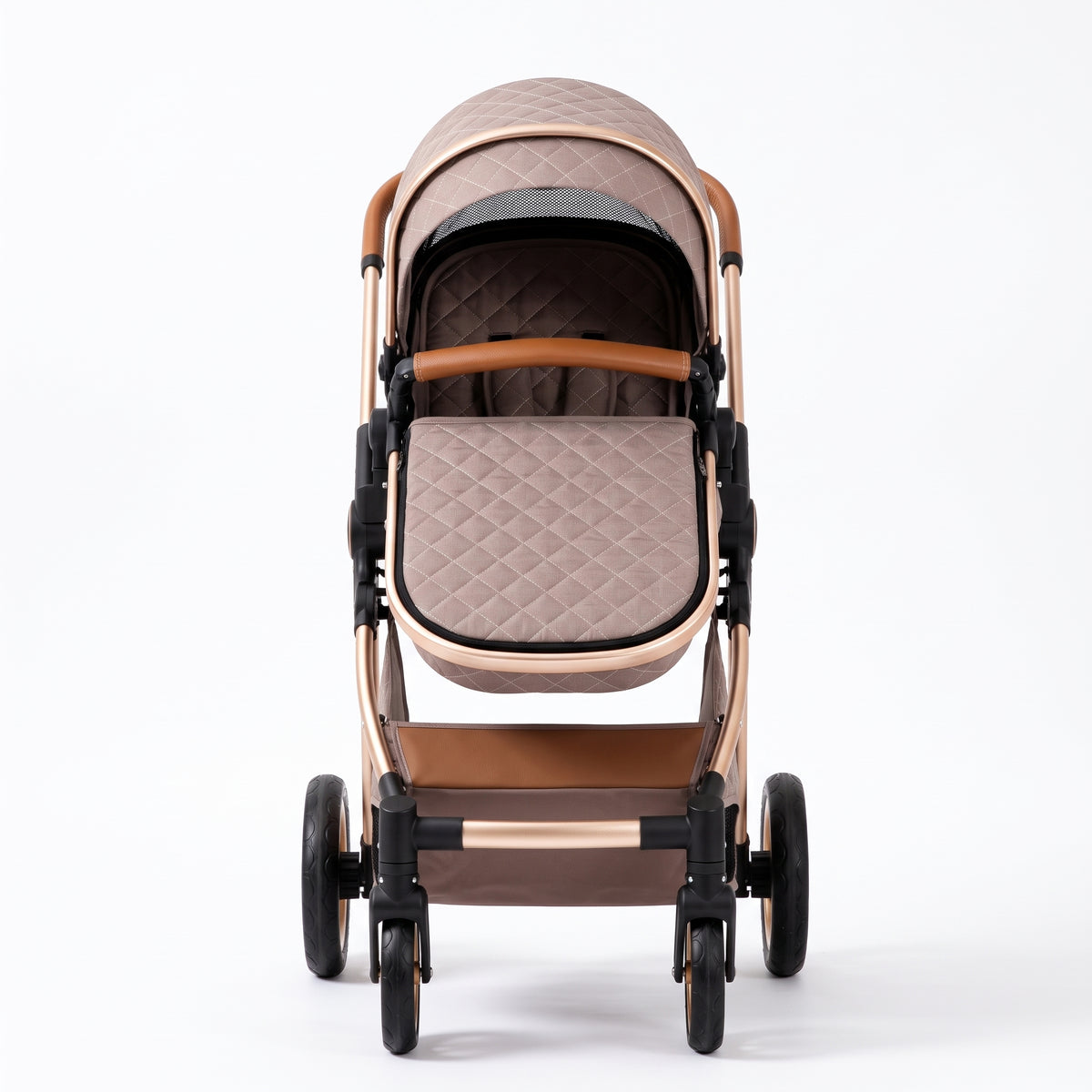 Poussette 3 en 1 Solène – Nacelle matelassée, siège réversible et coque