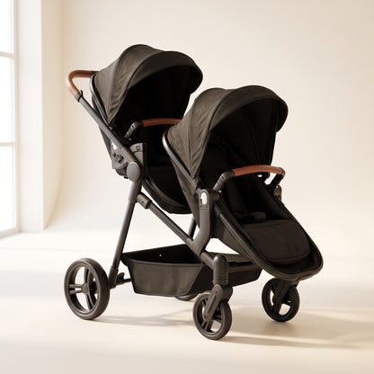 Poussette double Colombe Duo – Deux couffins, deux sièges, 60 cm de large
