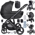 Poussette 3 en 1 Sienna Noir profond : nacelle rigide, siège, coque et trousseau complet