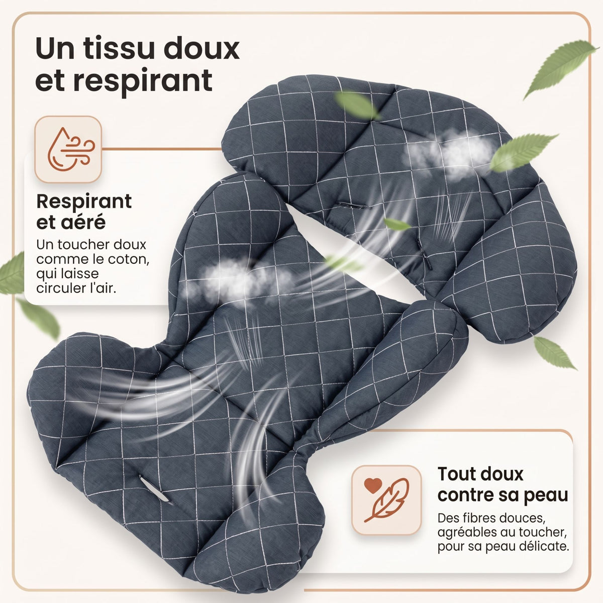 Réducteur matelassé de la Solène : un tissu doux et respirant